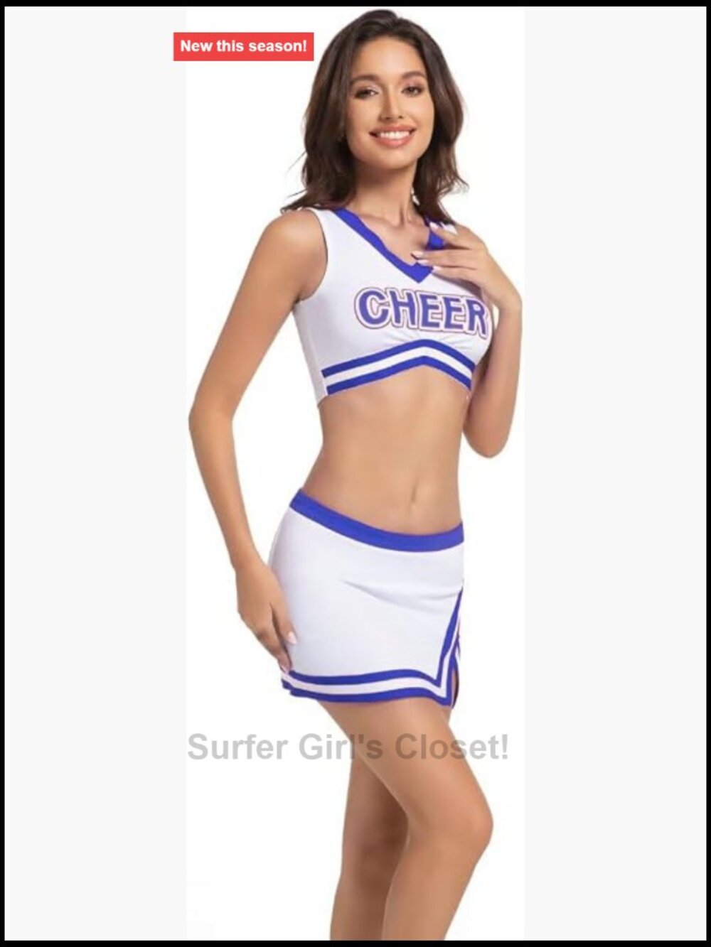Sexy Cheerleader Costume for Women Halloween Cosplay Outfit with Pom Poms